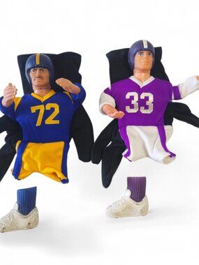 Vtg 1986 Mattel Real Men Football Finger Puppet Lot Rams #72 Vikings #33 Shoes